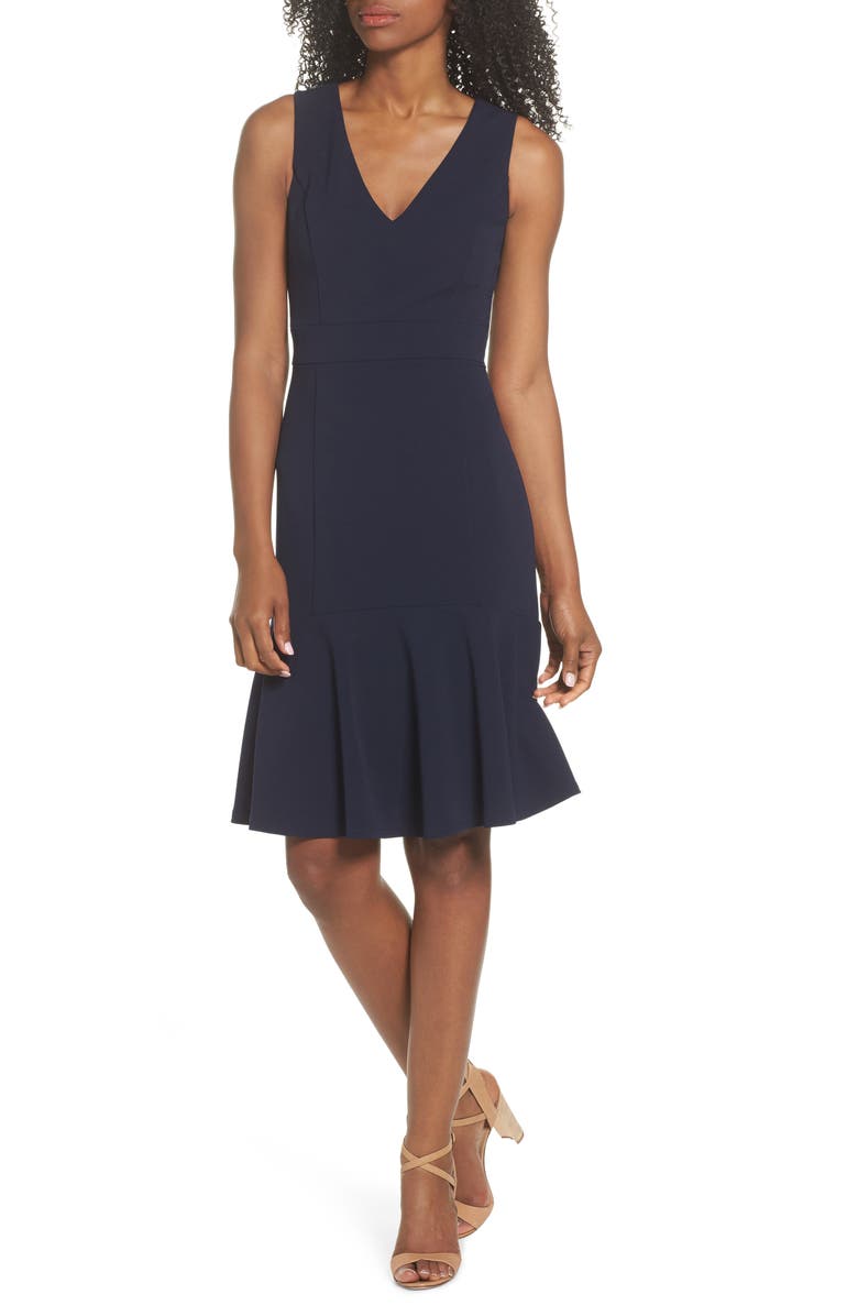 Vince Camuto Ruffle Hem Body-Con Dress, Main, color, 