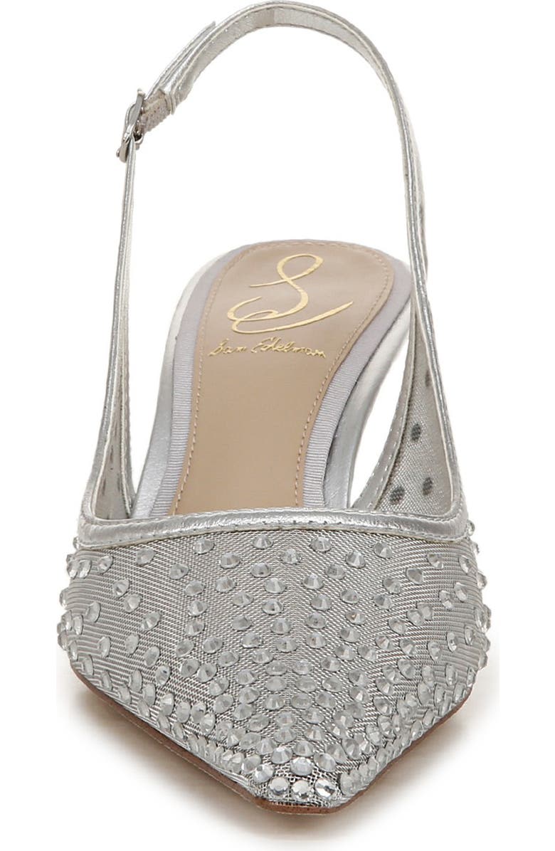 Sam Edelman Bianka Slingback Mesh Pointed Toe Pump, Alternate, color, Soft Silver