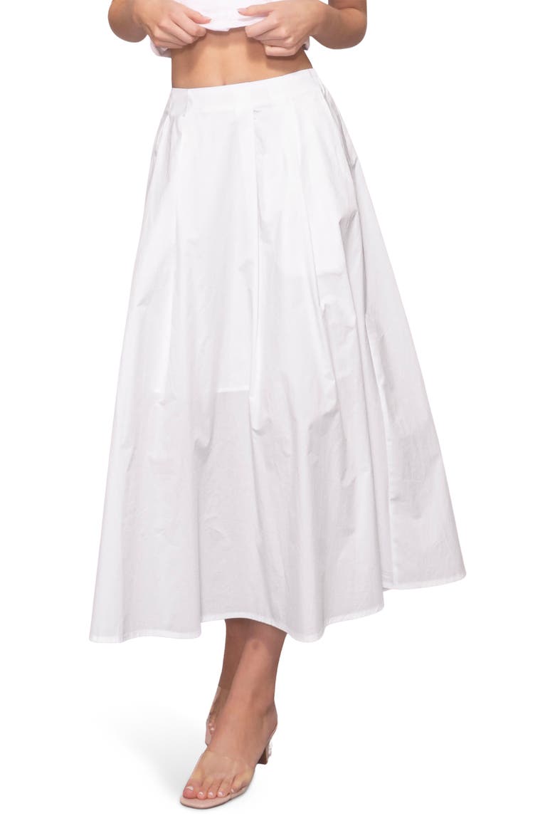 Lemon Poplin A-Line Maxi Skirt, Main, color, WHITE