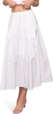 MELLODAY Lemon Poplin A-Line Maxi Skirt