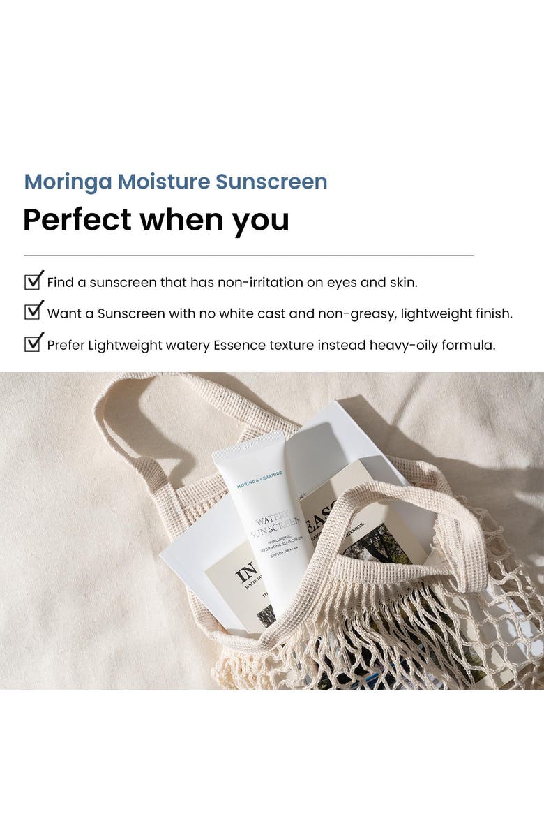 Heimish Moringa Ceramide Hyaluronic Acid Hydrating Watery Sunscreen 50ml, Alternate, color, White
