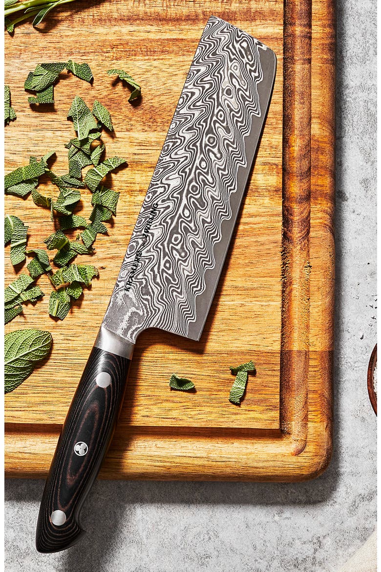 Bob Kramer Euroline Damascus Collection 6.5-inch Nakiri Knife, Alternate, color, STAINLESS STEEL
