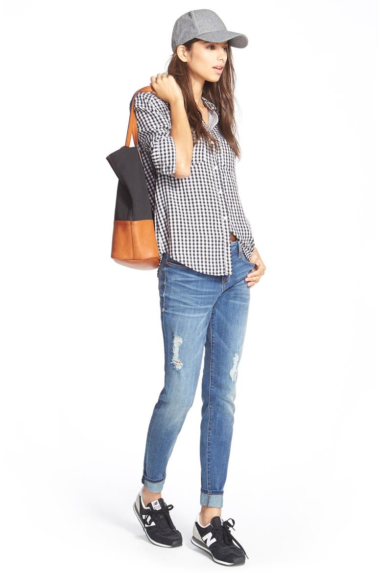 Double Layer Gingham Shirt, Alternate, color, BLACK GINGHAM