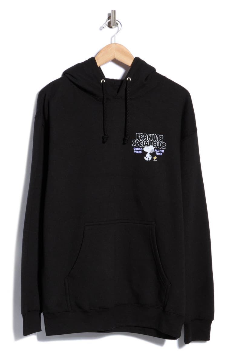 Peanuts Social Club Graphic Hoodie, Main, color, BLACK