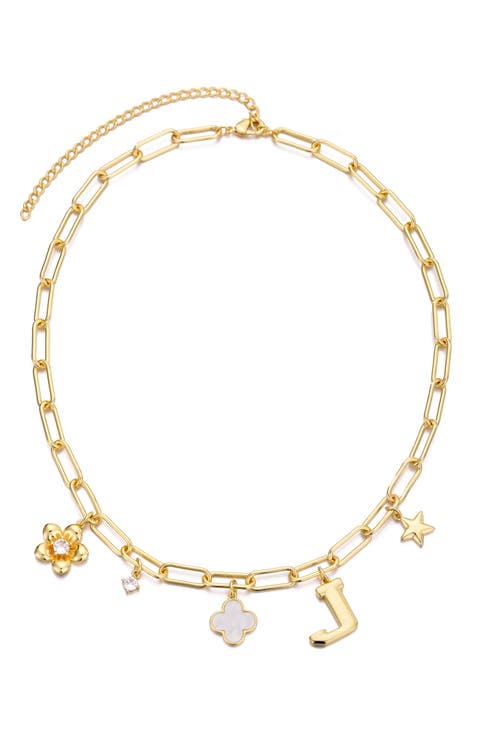 Initial Charm Pendant Necklace