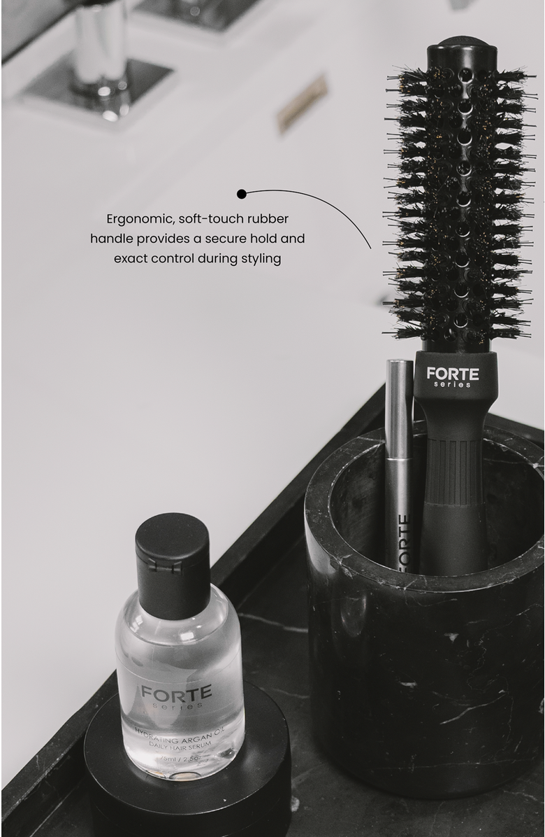 Forte Series Boar Bristle Round Brush, Alternate, color, Black