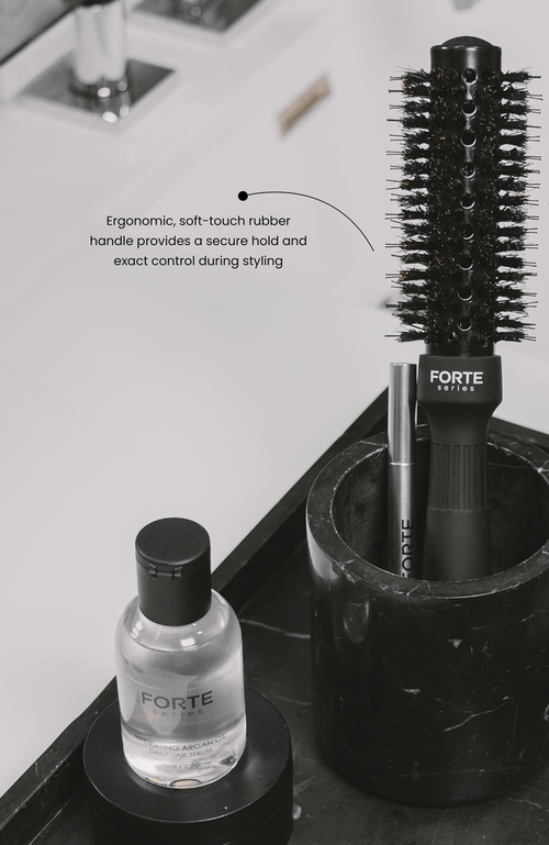 Forte Series Boar Bristle Round Brush In Black