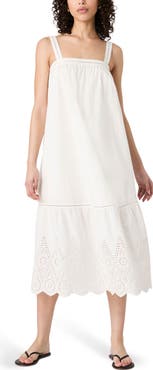 French Connection Square Neck Cotton Midi Dress