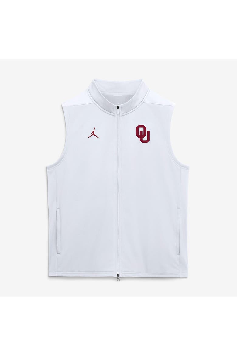 Men's Jordan Brand White Oklahoma Sooners Primetime Victory Therma-FIT Full-Zip Vest, Main, color, White