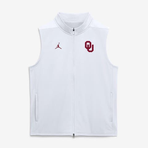 Men's Jordan Brand White Oklahoma Sooners Primetime Victory Therma-FIT Full-Zip Vest