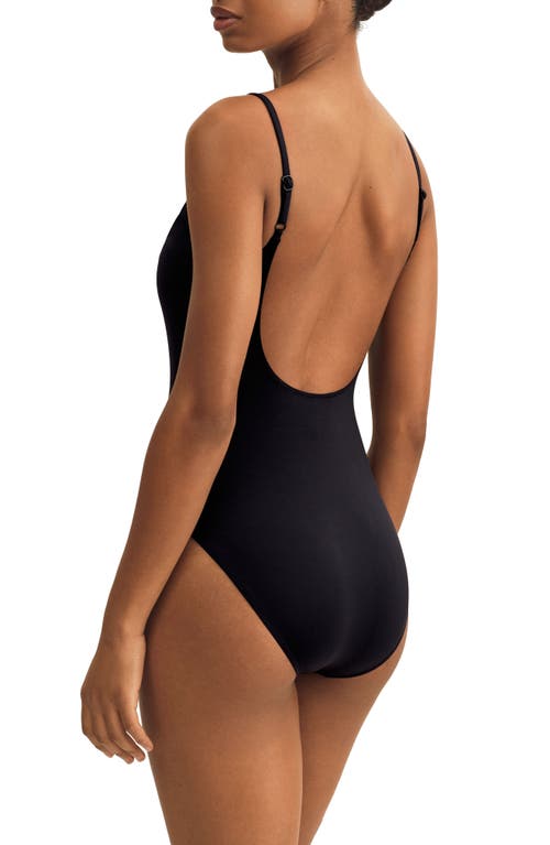 Polo Ralph Lauren Kennedy Low Back One-piece Swimsuit In Black