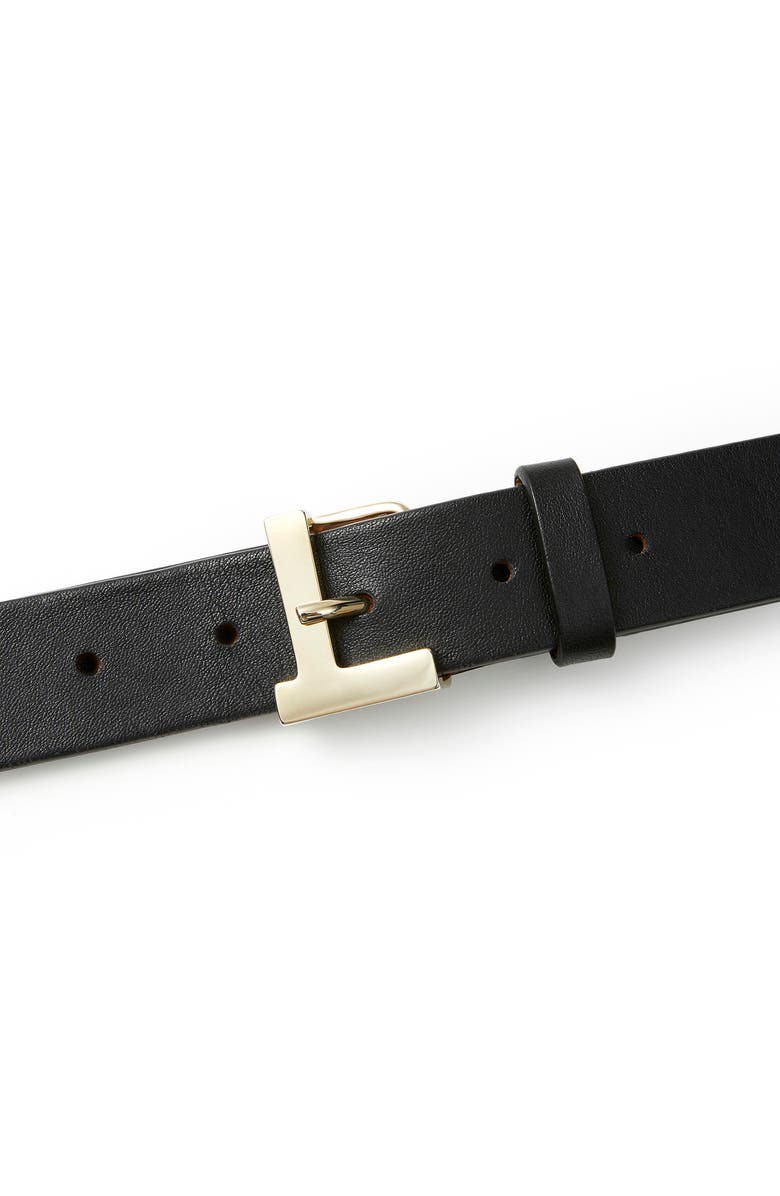 Lafayette 148 New York L-Beam Leather Belt, Alternate, color,