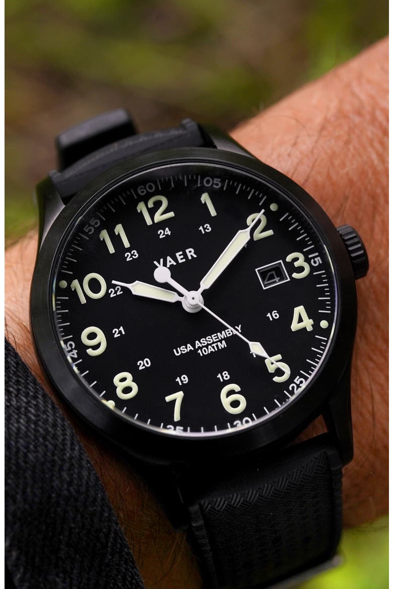 C5 Tactical Field Solar Watch, 40mm, Alternate, color, BLACK