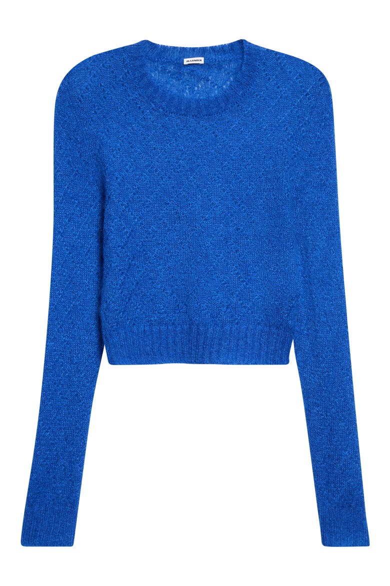 Cropped Mohair and Silk Sweater, Alternate, color, DEEP ULTRAMARINE