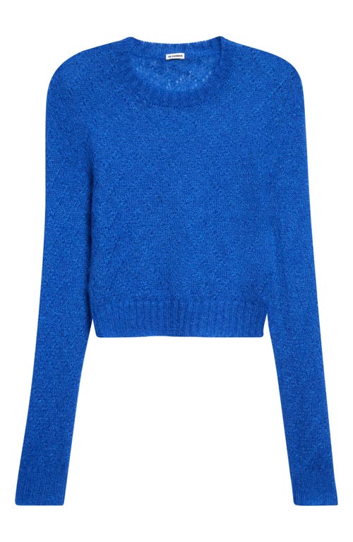 Jil Sander Cropped Mohair And Silk Sweater In Blue