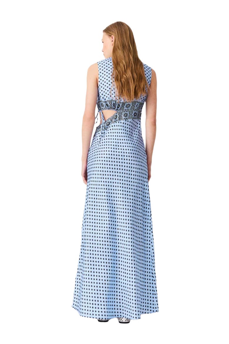 Patterned cutaway dress, Alternate, color, Light blue loungewear