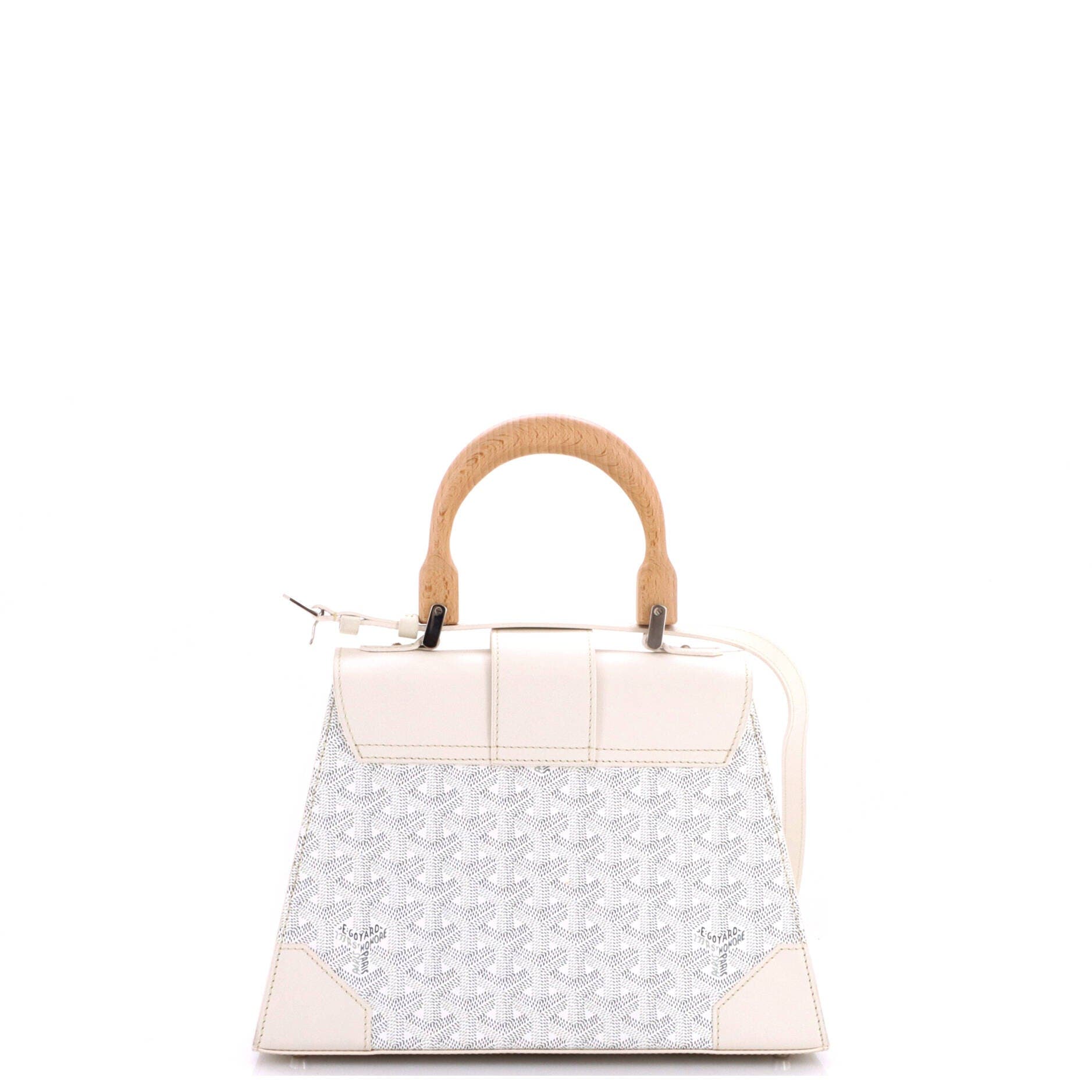 Saigon Top Handle Bag Coated Canvas with Leather PM, Alternate, color, White