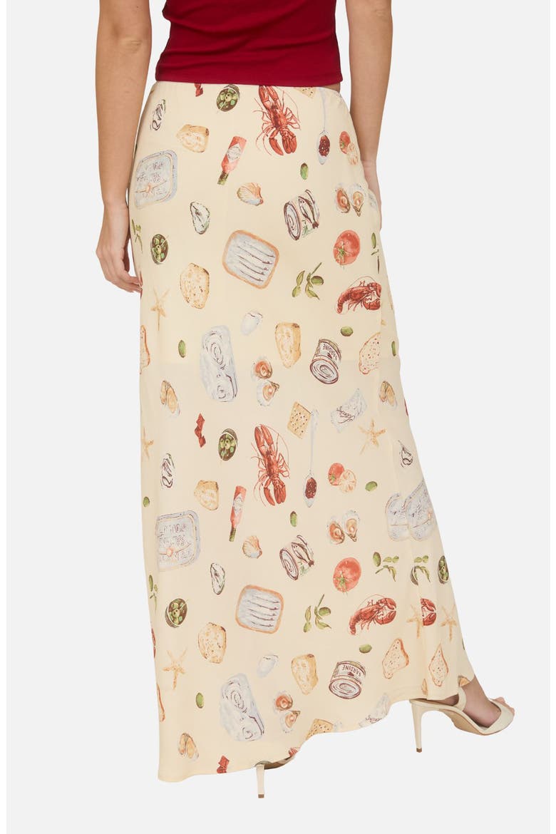 Print Midi Skirt, Alternate, color, LIGHT KHAKI MULTI
