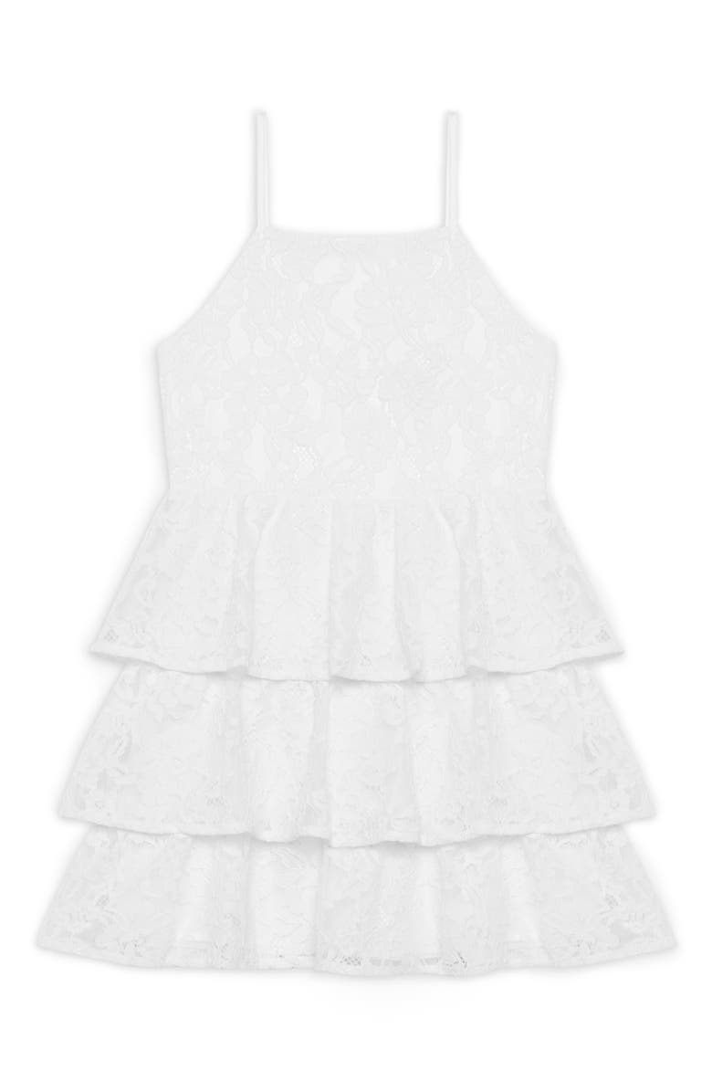 Bardot Junior Cartia Tiered Lace Dress, Main, color, 