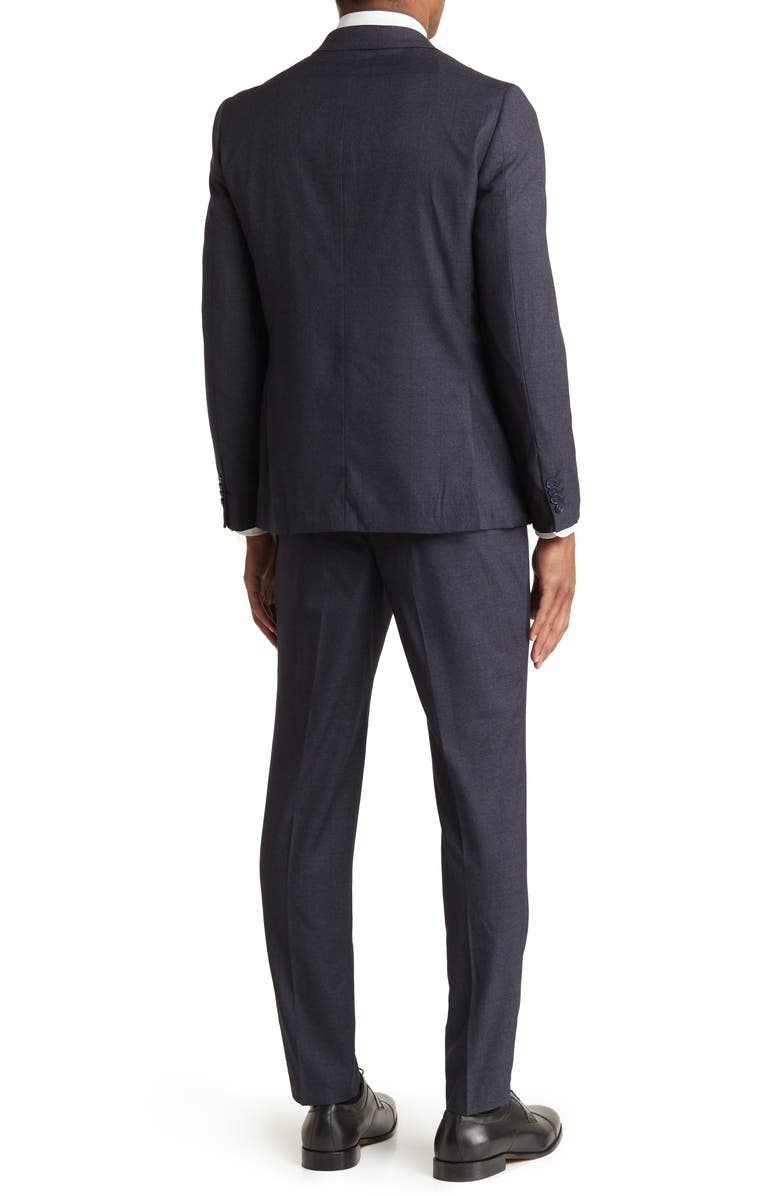 SAVILE ROW CO Charcoal Windowpane Skinny Fit Suit, Alternate, color, Grey