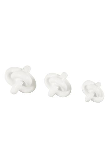 Uma Set Of 3 Modern Knot Sculptures In White