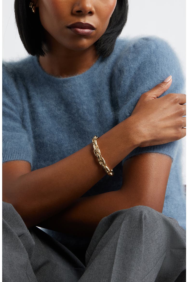 Marine Link Stretch Bracelet, Alternate, color, GOLD