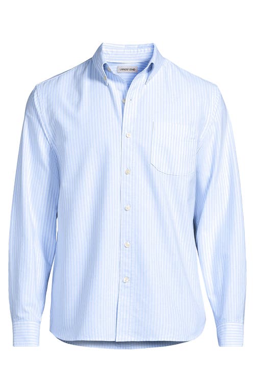 Lands' End Traditional Fit Comfort-first Sail Rigger Oxford Shirt In Blue