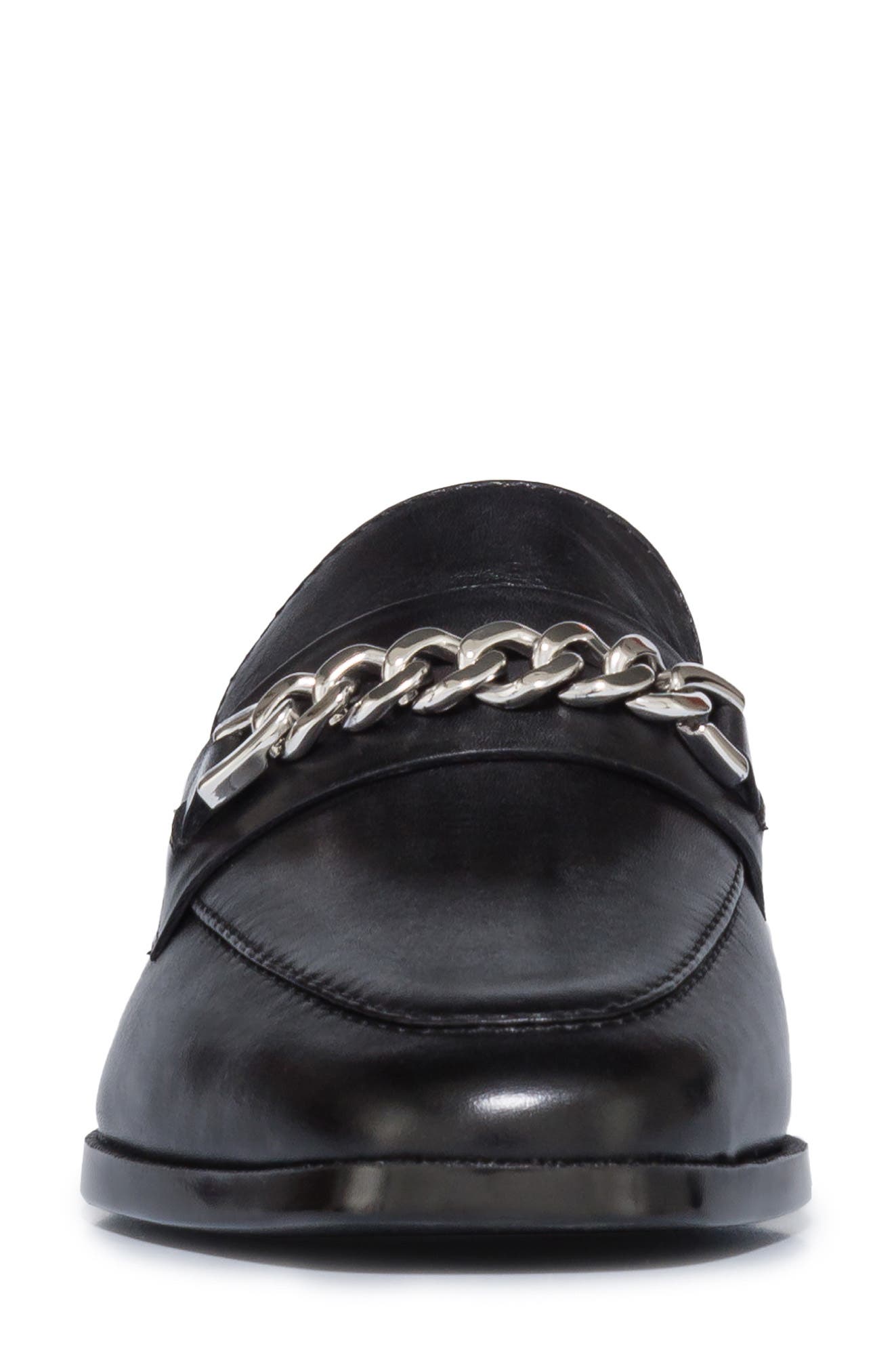 Bernardo Footwear Zephyr Chain Loafer, Alternate, color, Black Antique Calf