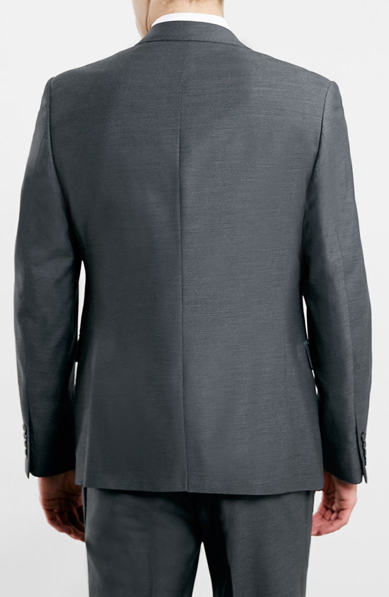 Topman Slim Fit Grey Diamond Texture Suit Jacket, Alternate, color, 