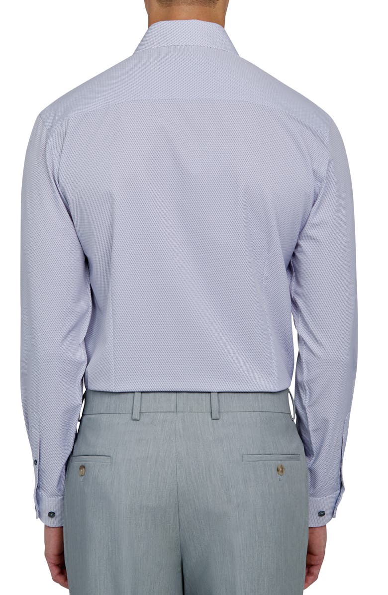 W.R.K Slim Fit Broken Stripe Print Recycled Performance Stretch Dress Shirt, Alternate, color, White/ Grey