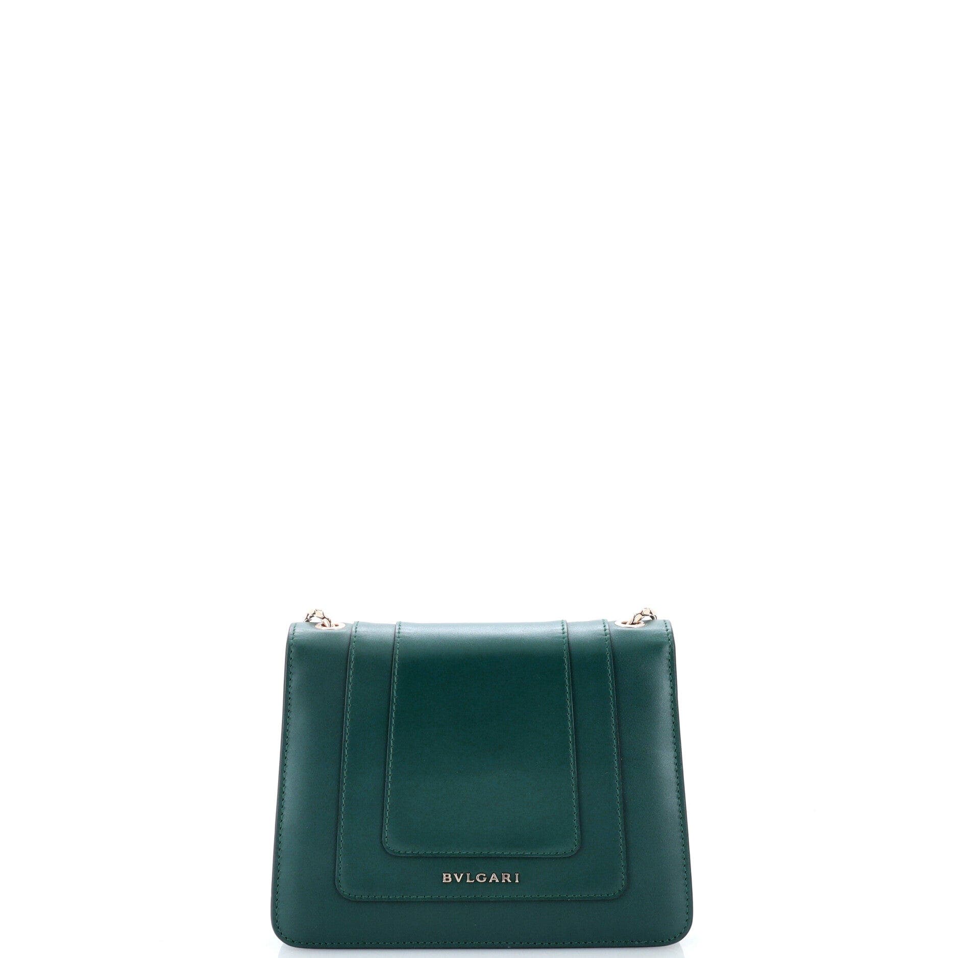 Serpenti Forever Square Shoulder Bag Leather Small, Alternate, color, Green