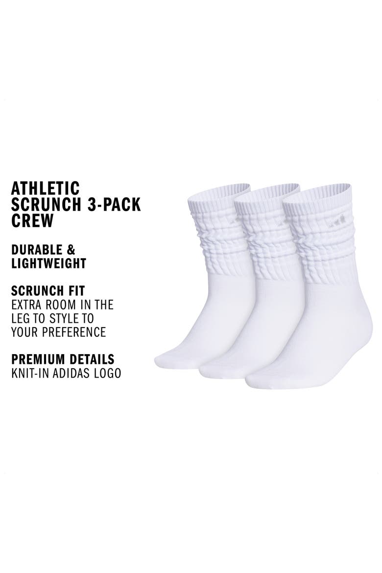 Scrunch Athletic 3-Pack Crew Socks, Alternate, color, WHITE/ CLEAR ONIX GREY