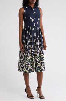 Tommy Hilfiger Floral Sleeveless Cotton Shirtdress