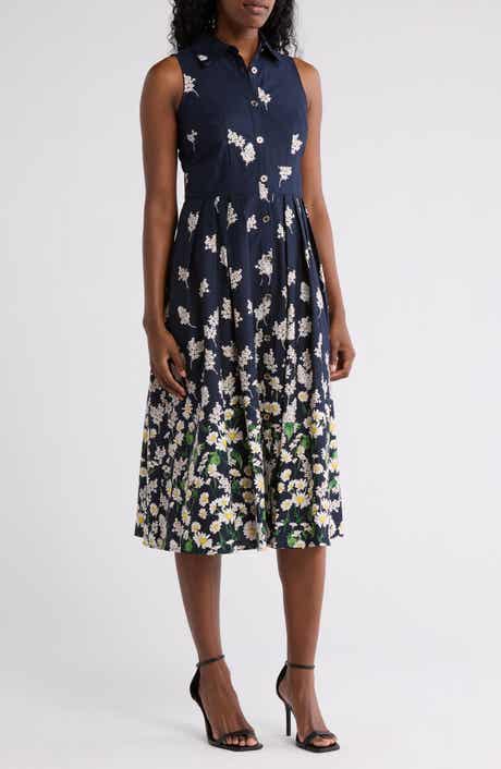 Tommy Hilfiger Floral Sleeveless Cotton Shirtdress