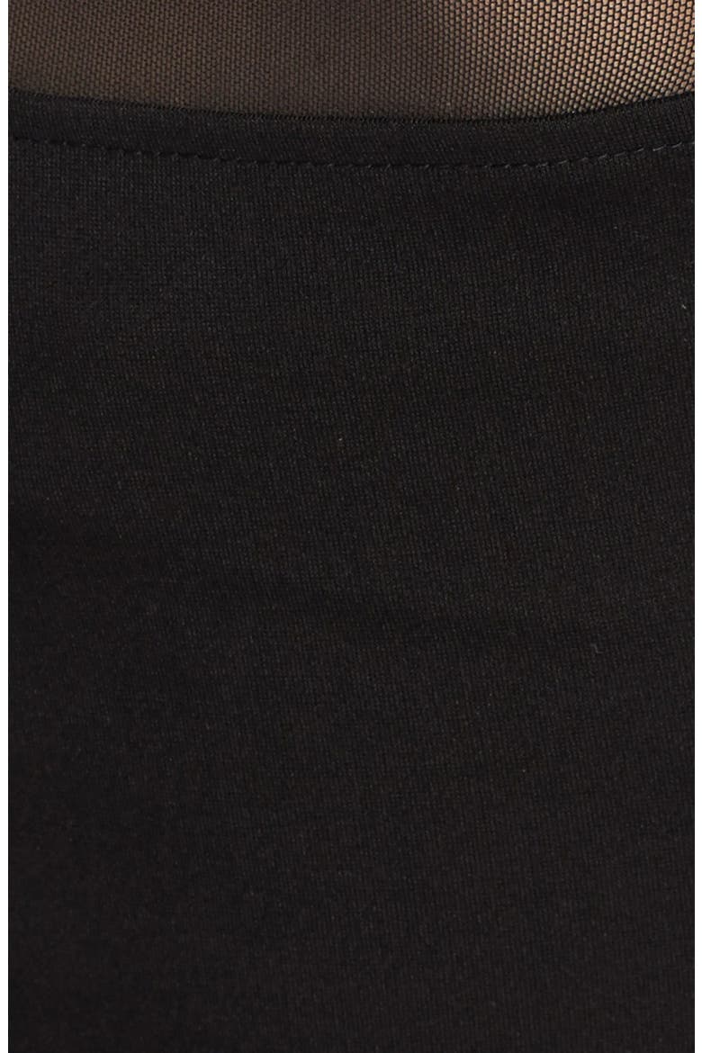 BB Dakota 'Rhyannon' Sheer Yoke Ponte Sheath Dress, Alternate, color, BLACK