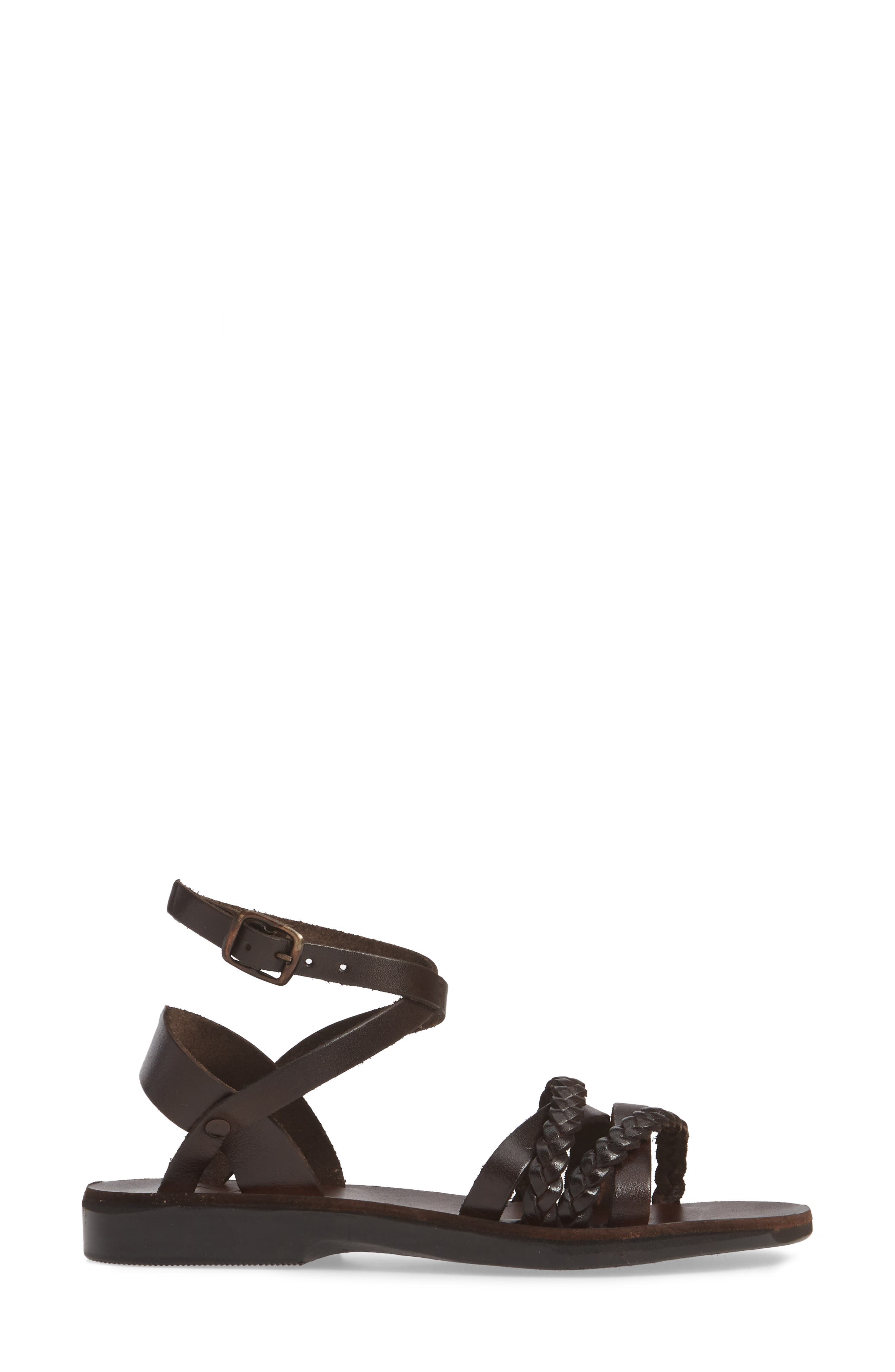 Asa Wrap Sandal, Alternate, color, BROWN LEATHER