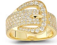 GLAZE JEWELRY Pavé Cubic Zirconia Buckle Ring