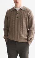 Scotch & Soda Cable Knit Polo Sweater