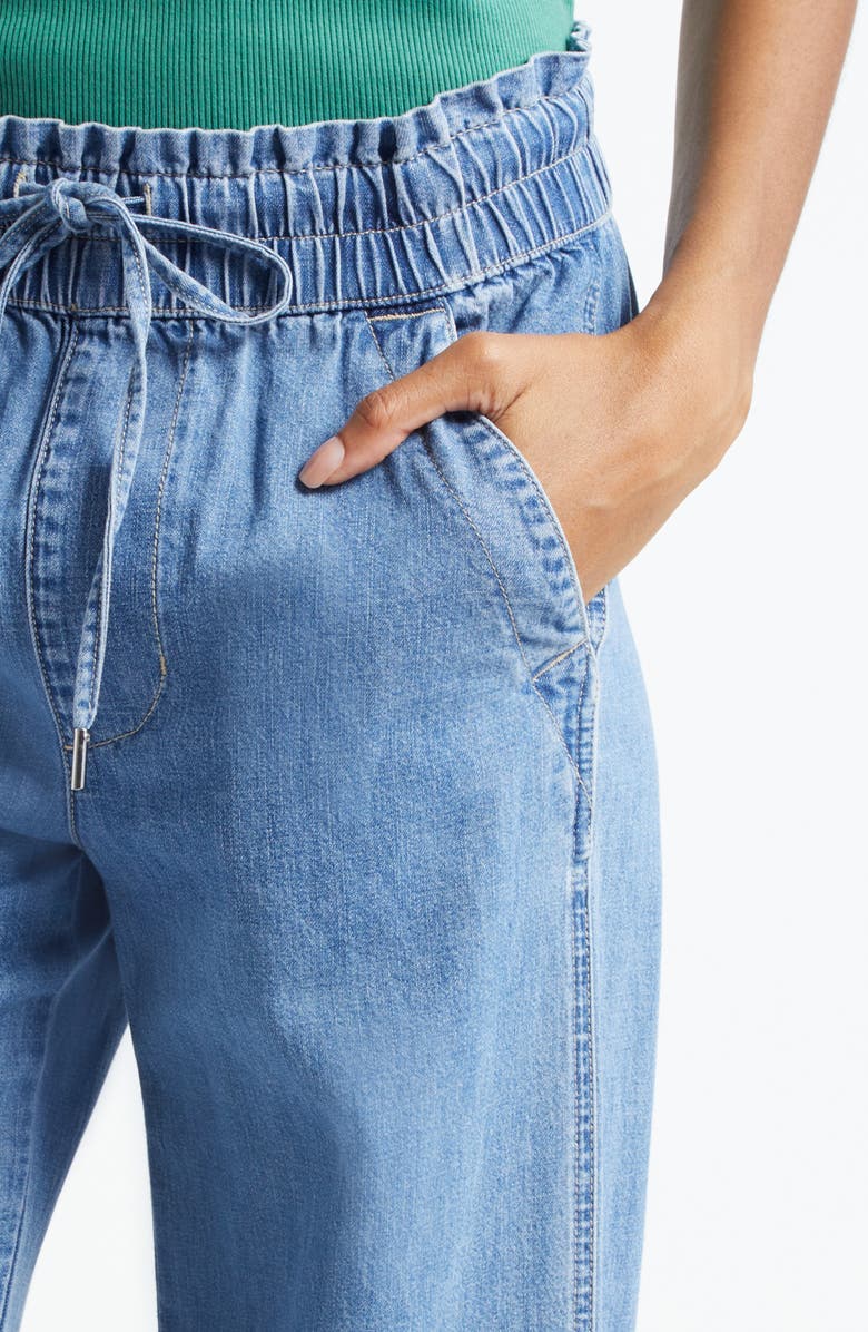 Veronica Beard Dunford Drawstring Jeans, Alternate, color, Amethyst Frost