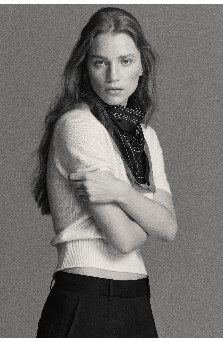 COS Embroidered Silk Scarf, Alternate, color, 