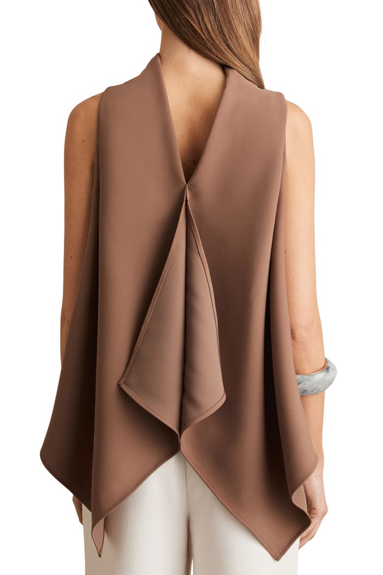 Simone Drape Top, Alternate, color, MOCHA