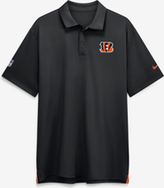 Nike Men's Nike Black Cincinnati Bengals Sideline Powerful Blocking Dri-FIT Tour Polo
