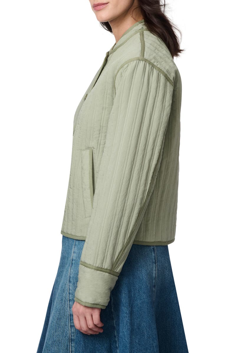 Bernardo Textured Quilted Button-Up Jacket, Alternate, color, Sage/ Light Sage