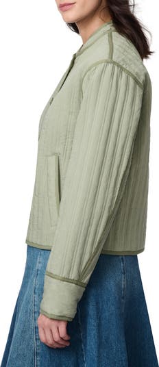Textured Quilted Button-Up Jacket
