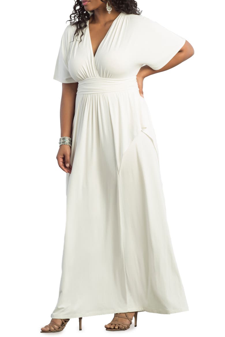 Indie V-Neck Fit & Flare Dress, Alternate, color, IVORY