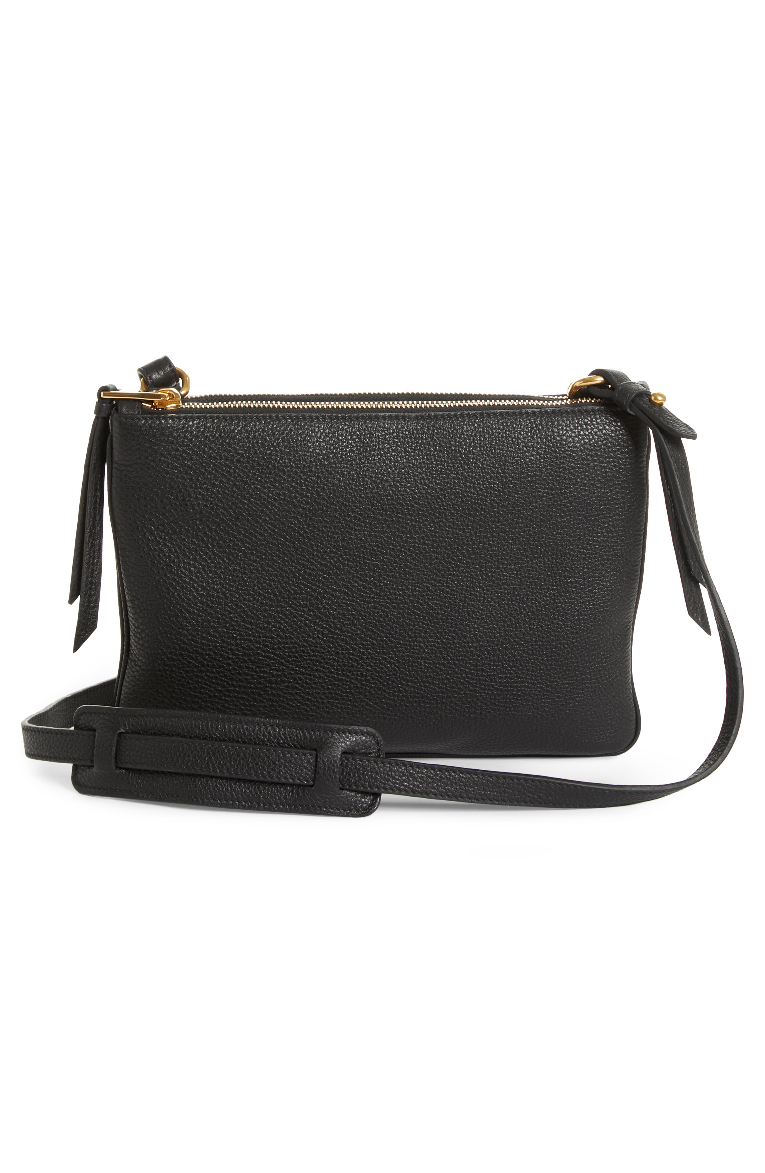 Prada Vitello Daino Double Compartment Leather Crossbody Bag, Alternate, color, 
