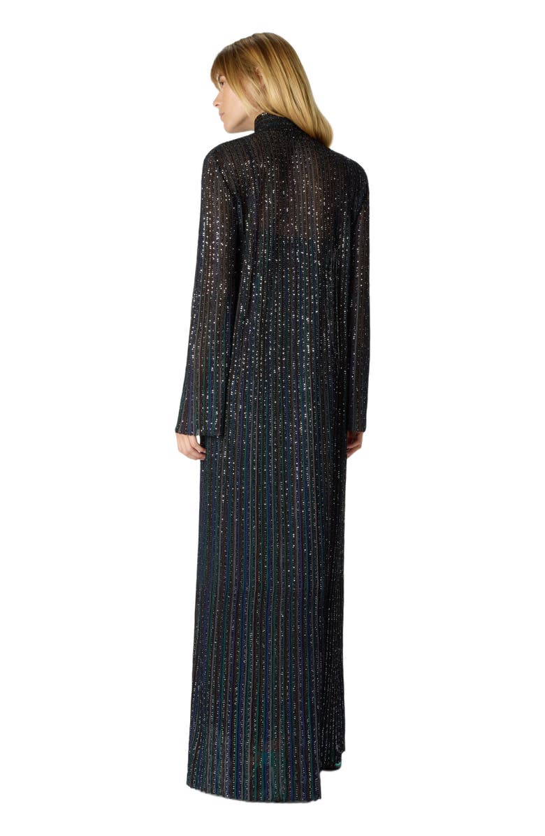 Missoni Long Button-down Dress With Lamé Stripes And Long Sleeves, Alternate, color, 