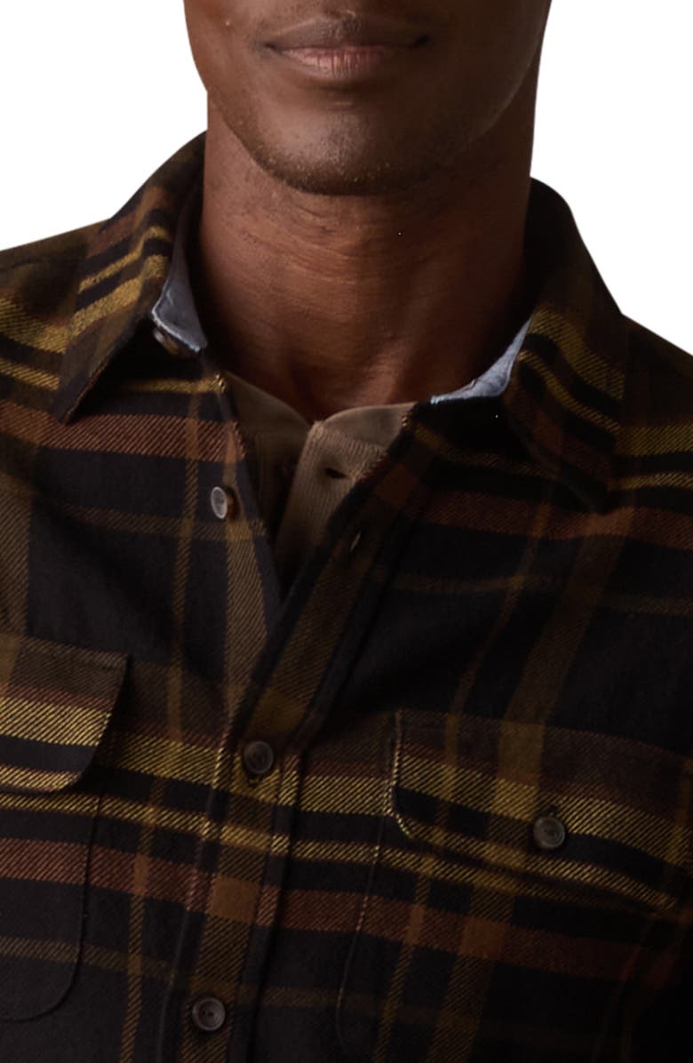 The Normal Brand Mountain Regular Fit Flannel Button-Up Shirt, Alternate, color, Black Plaid