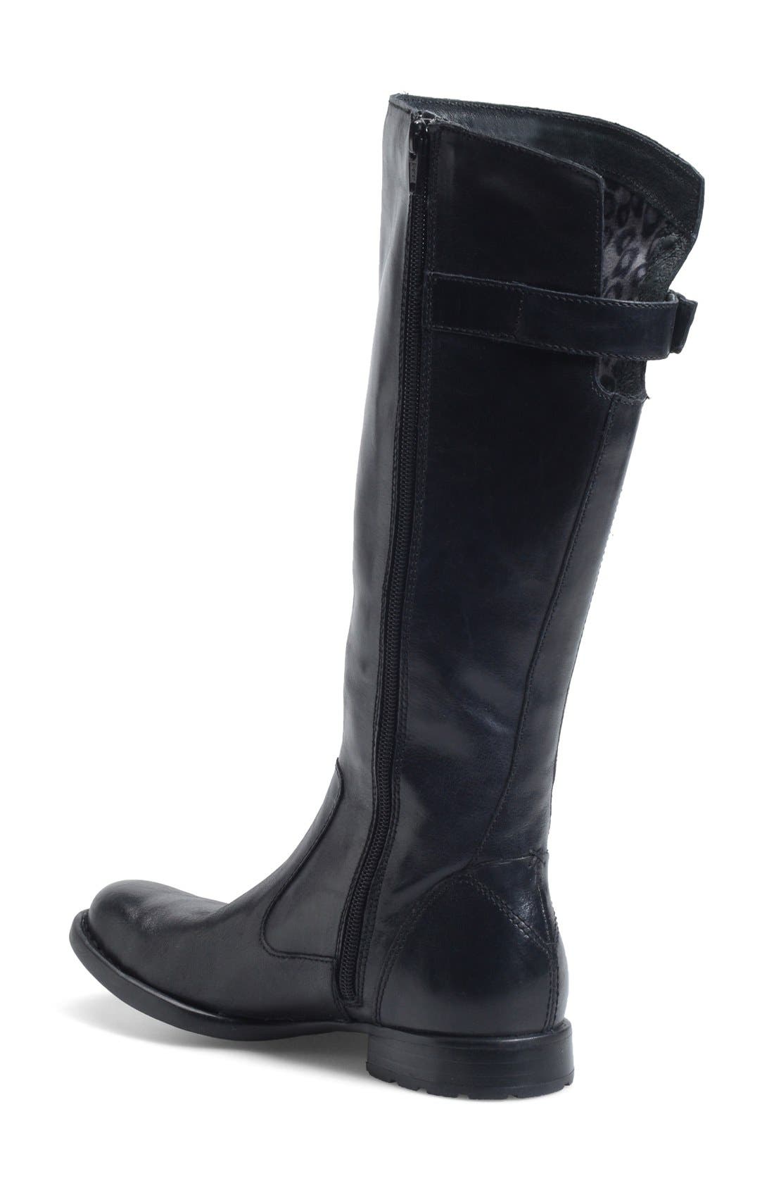 'Lottie' Round Toe Boot, Alternate, color, BLACK