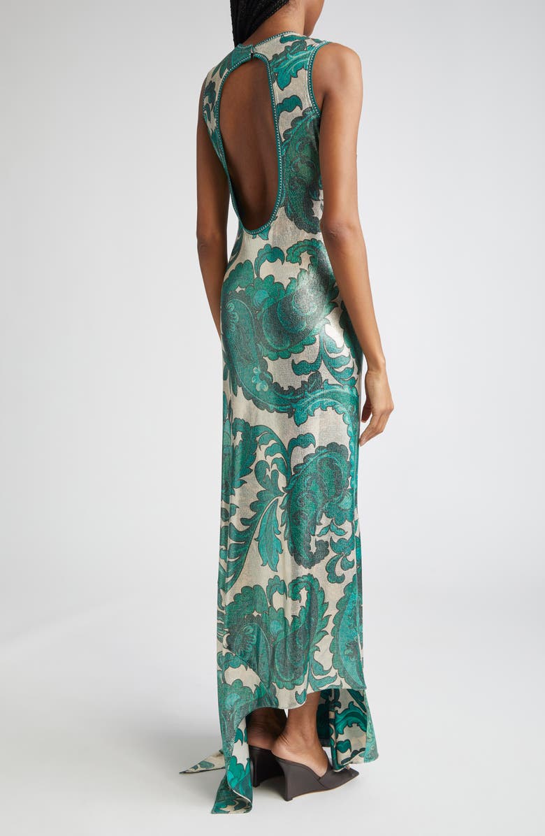 Etro Paisley Cutout Laminated Jersey Gown, Alternate, color, 